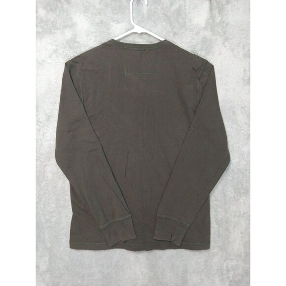 Banana Republic Shirt Mens Large Green Henley Long Sleeve Cotton Casual - Picture 2 of 7